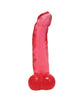 Charger l'image dans la visionneuse de la galerie, Doc Johnson Crystal Jellies Pénis réaliste courbé de 8 pouces avec testicules Rose
