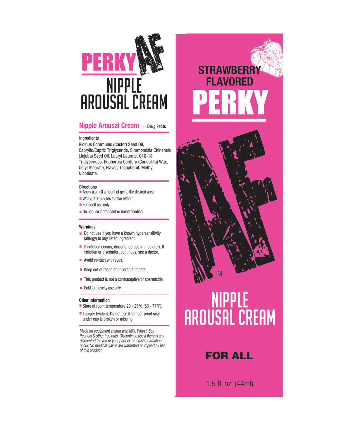 Crema estimulante de pezones Perky Af con sabor a fresa, potenciador de la intimidad