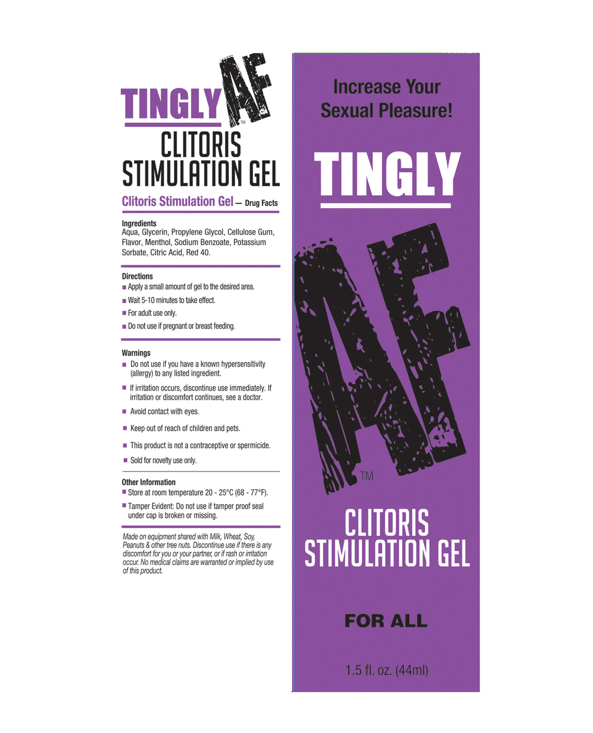 Gel de estimulación del clítoris Tingly AF para intensificar el placer, 1.5 Oz