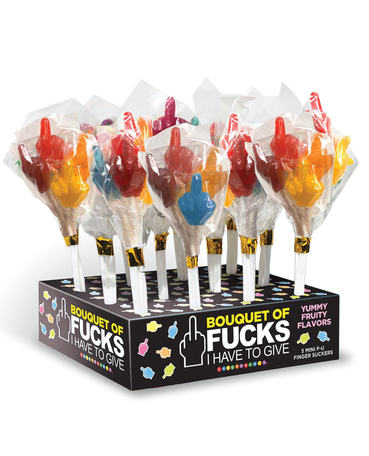 12 Pc Middle Finger Lollipop Bouquet Funny Gag Gift Party Favor
