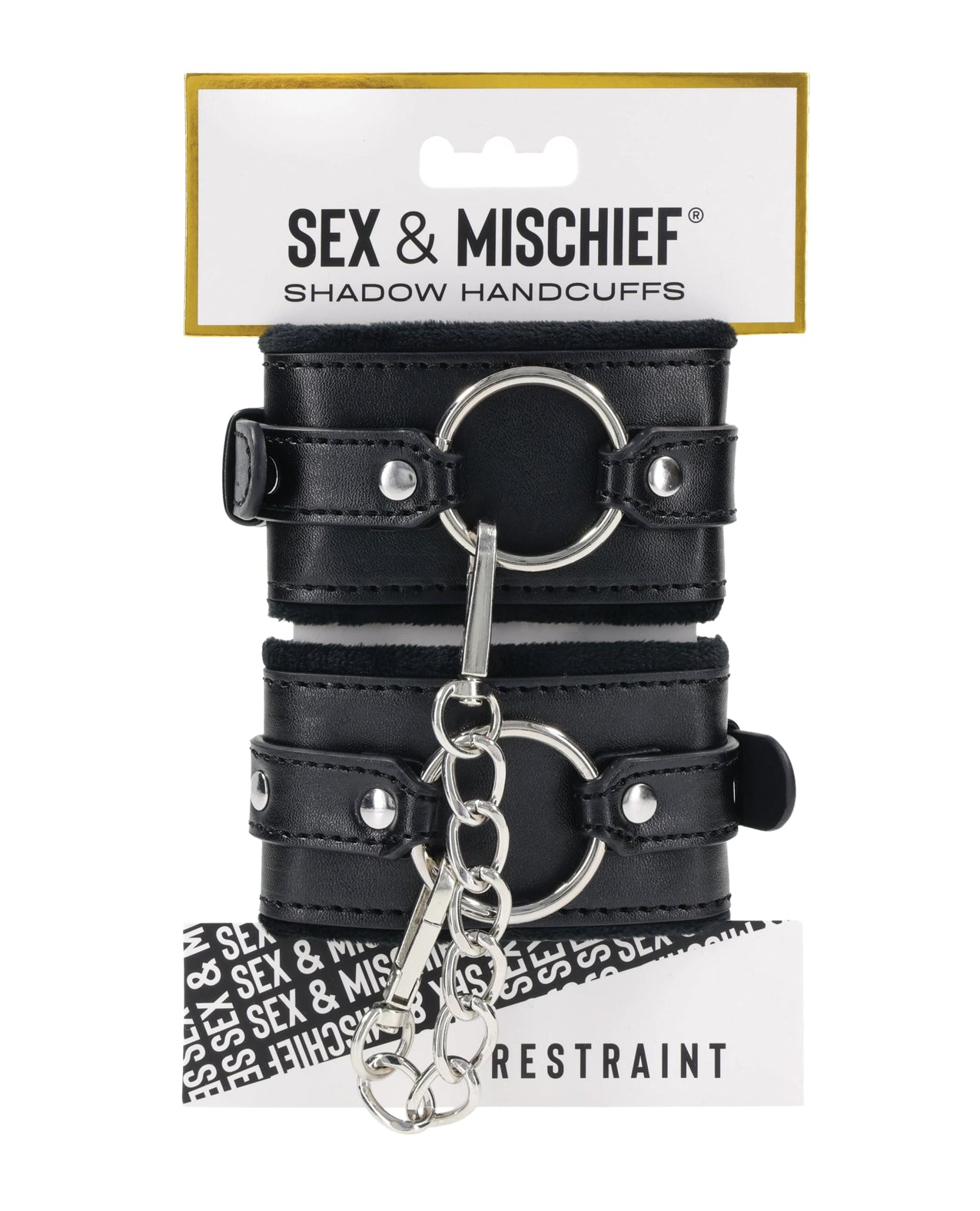 Esposas Shadow de cuero sintético negro premium Sex And Mischief