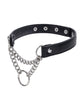 Cargue la imagen en el visor de la galería, Collar de día negro de cuero sintético con herrajes plateados Sex Mischief Shadow
