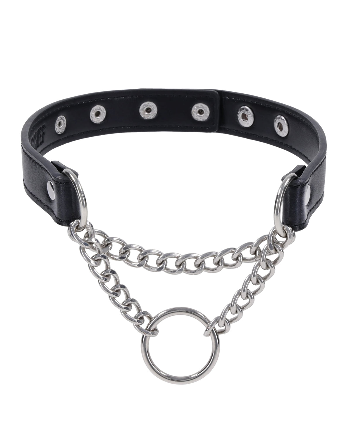 Collar de día negro de cuero sintético con herrajes plateados Sex Mischief Shadow