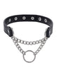 Cargue la imagen en el visor de la galería, Collar de día negro de cuero sintético con herrajes plateados Sex Mischief Shadow
