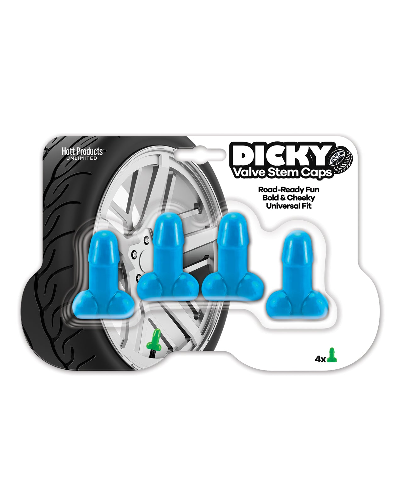 Blaue phallische Ventilkappen - witziges Gag-Geschenk für Auto und Lkw, neuartiges Radzubehör