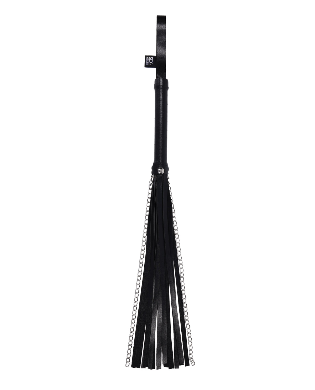 Sex And Mischief Shadow Chain Flogger With Black Leather Falls