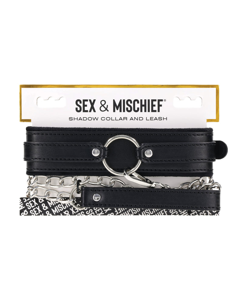Cargue la imagen en el visor de la galería, Collar y correa Shadow de cuero sintético premium de Sex And Mischief
