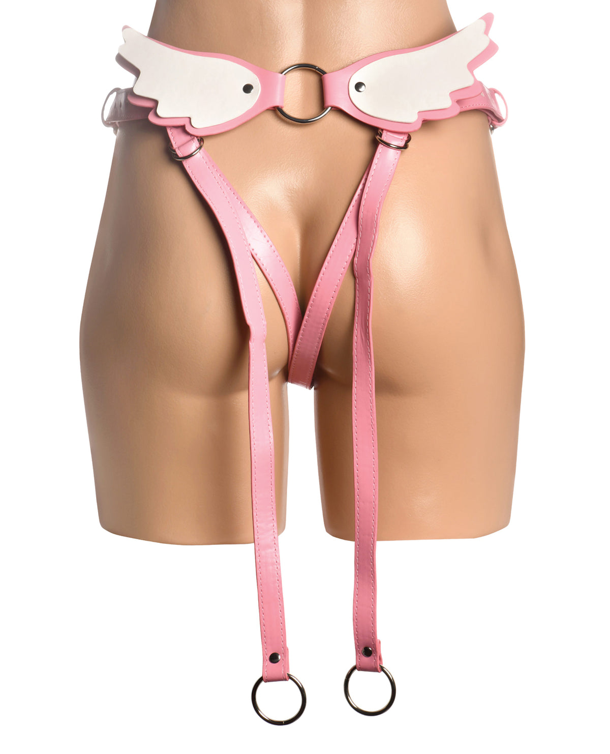Majestic Solyra justerbar harness i vegansk læder med vinger, pink