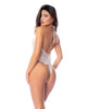 Load image into Gallery viewer, White Sheer Lace Teddy With Deep Plunge Neckline And Detachable Cuffs
