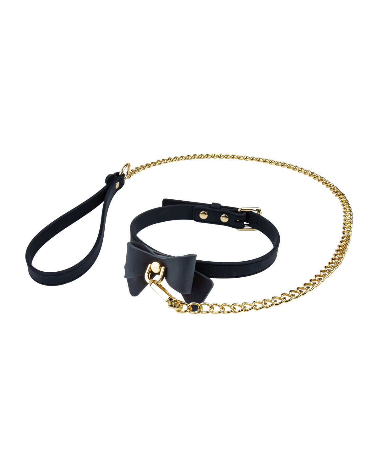 Blush Temptasia Ardor zwarte siliconen halsband- en lijnset met vlinderdas