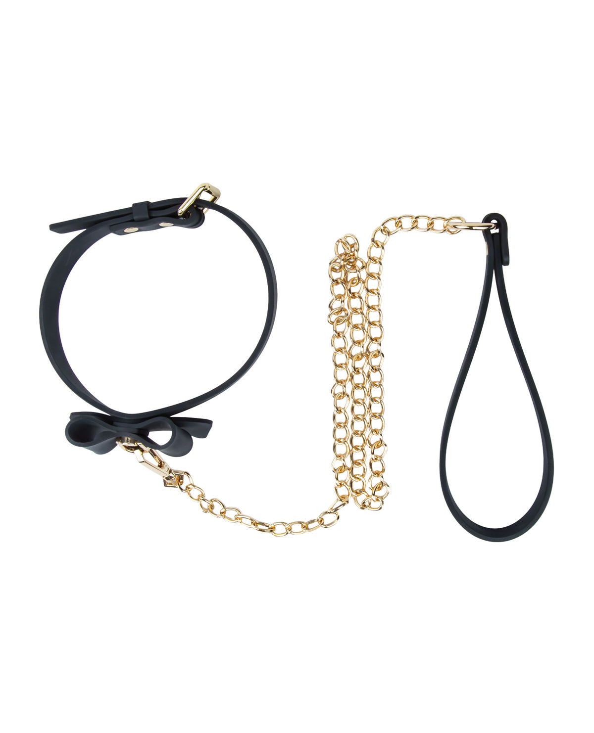 Blush Temptasia Ardor zwarte siliconen halsband- en lijnset met vlinderdas