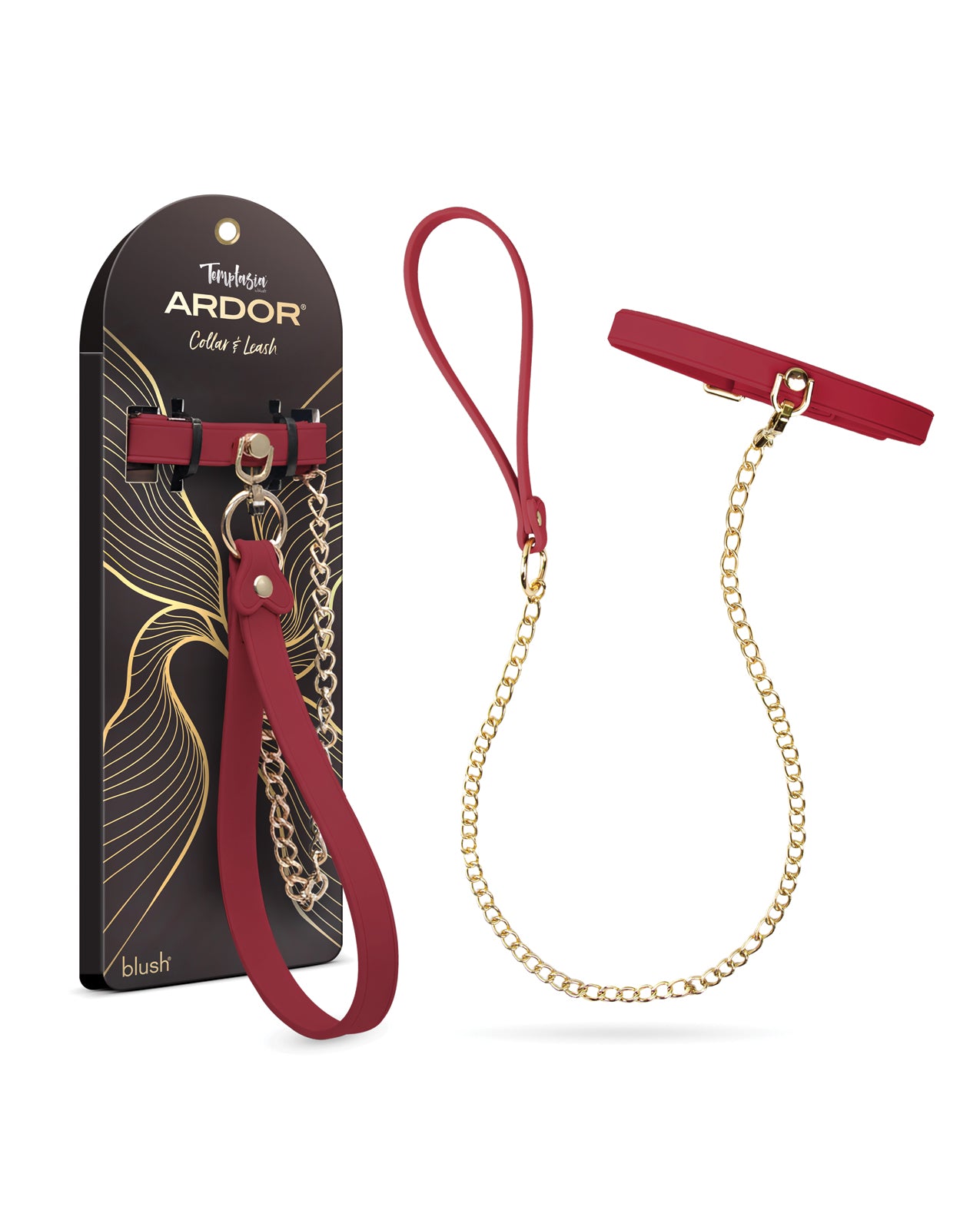 Blush Temptasia Ardor Adjustable Silicone Collar And Leash Red