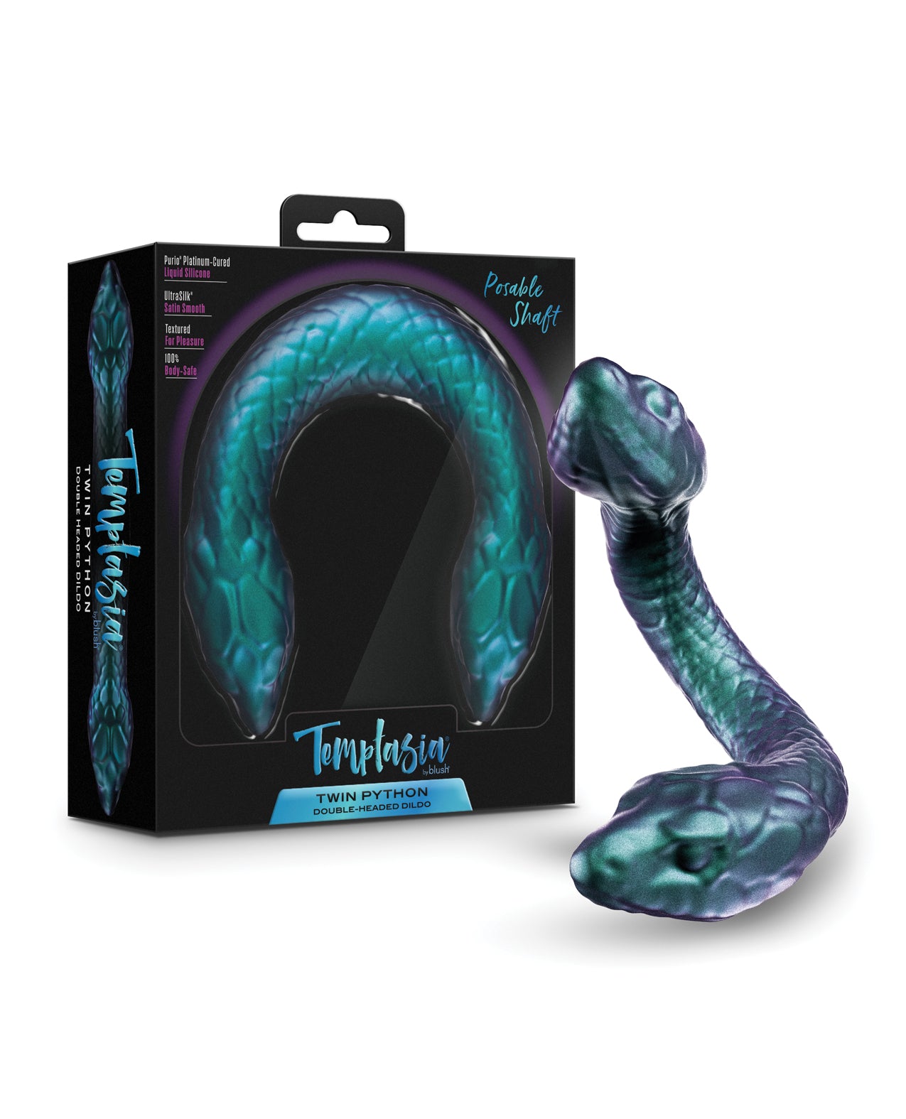 Temptasia Twin Python gode flexible double embout avec tige articulable