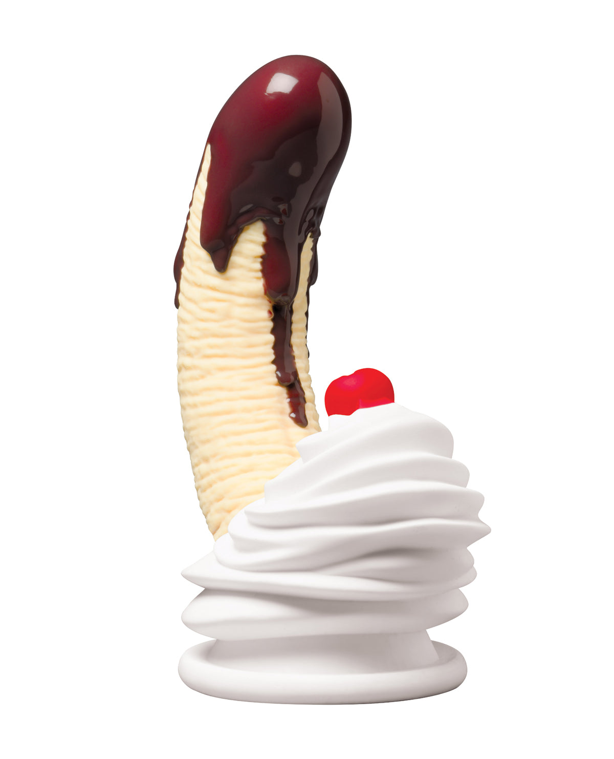 Godemiché en silicone haut de gamme Simply Sweet au chocolat, avec banane façon banana split
