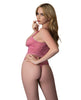 Cargue la imagen en el visor de la galería, Conjunto de lencería de dos piezas con bustier de encaje rosa, camisola y tanga
