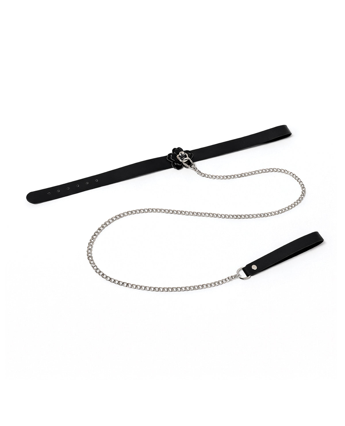 Collier pour chat avec nœud papillon et fleur réactive à la chaleur Heat Tease, en similicuir PU noir et rose