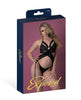 Afbeelding laden in Galerijviewer, Magic Silk zwarte Exposed merry widow-corset met string en jarretels
