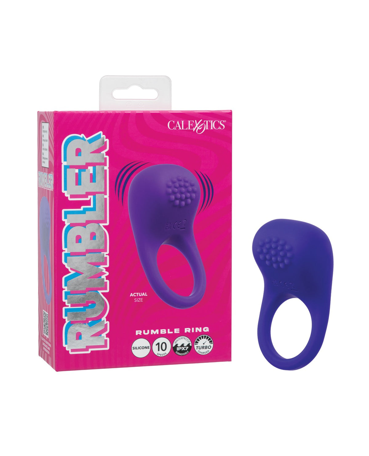 Anillo de placer recargable Rumbler con textura de protuberancias y 10 modos de vibración