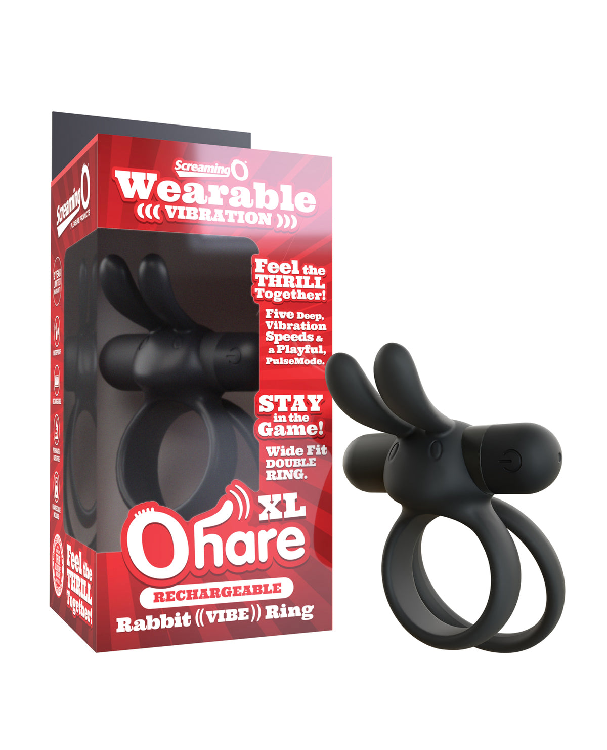 Screaming O Rechargeable Ohare XL Premium Silicone Black Vibrator