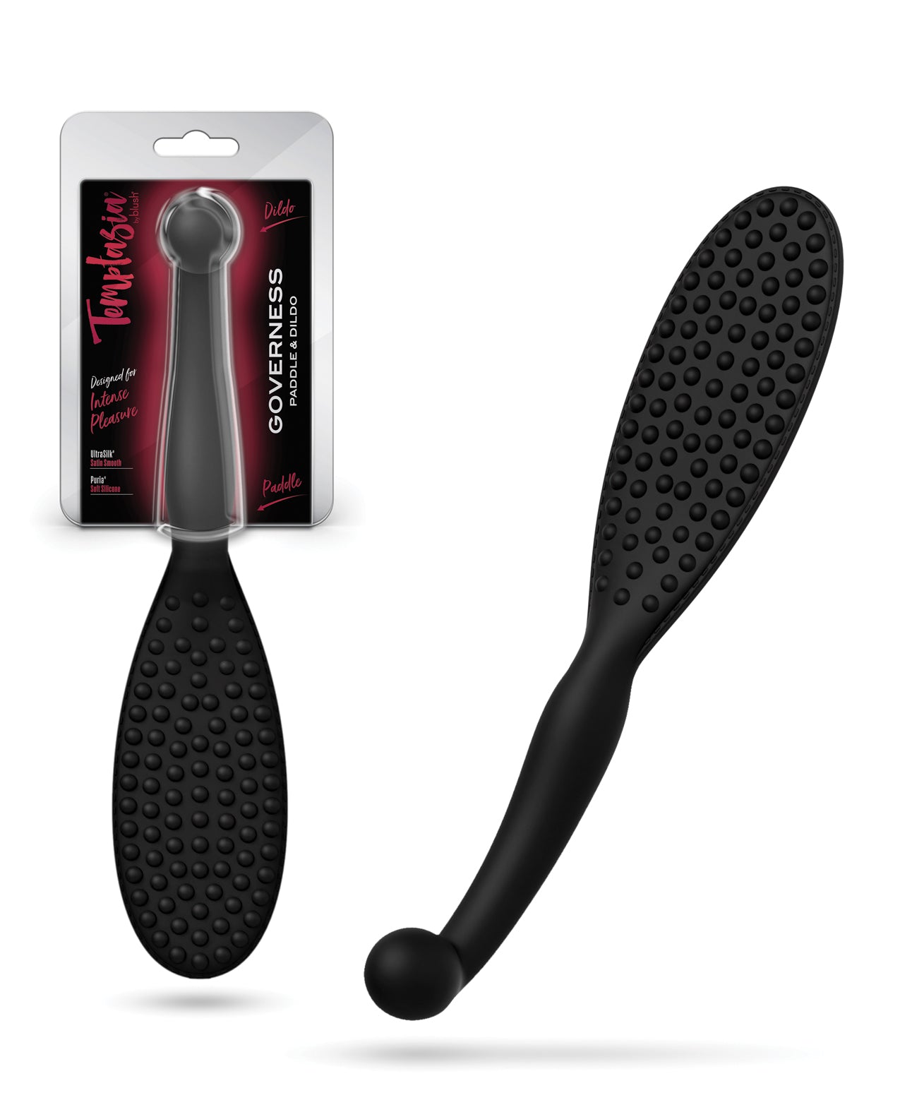Dildo tip paletă cu două capete Temptasia Governess, versatil, negru