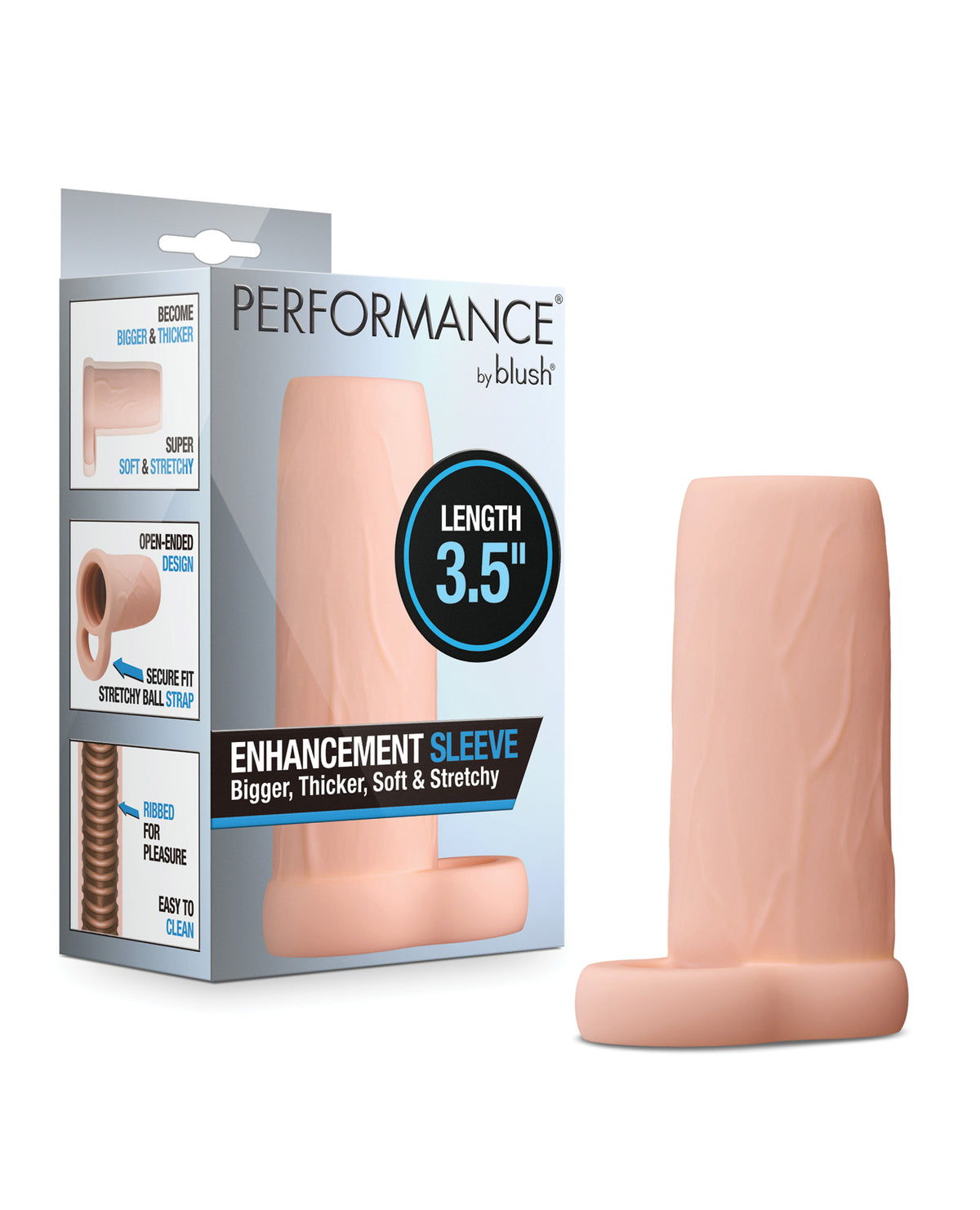 Blush Performance 3.5 Inch Penis Sleeve Beige Ultra Soft Girth