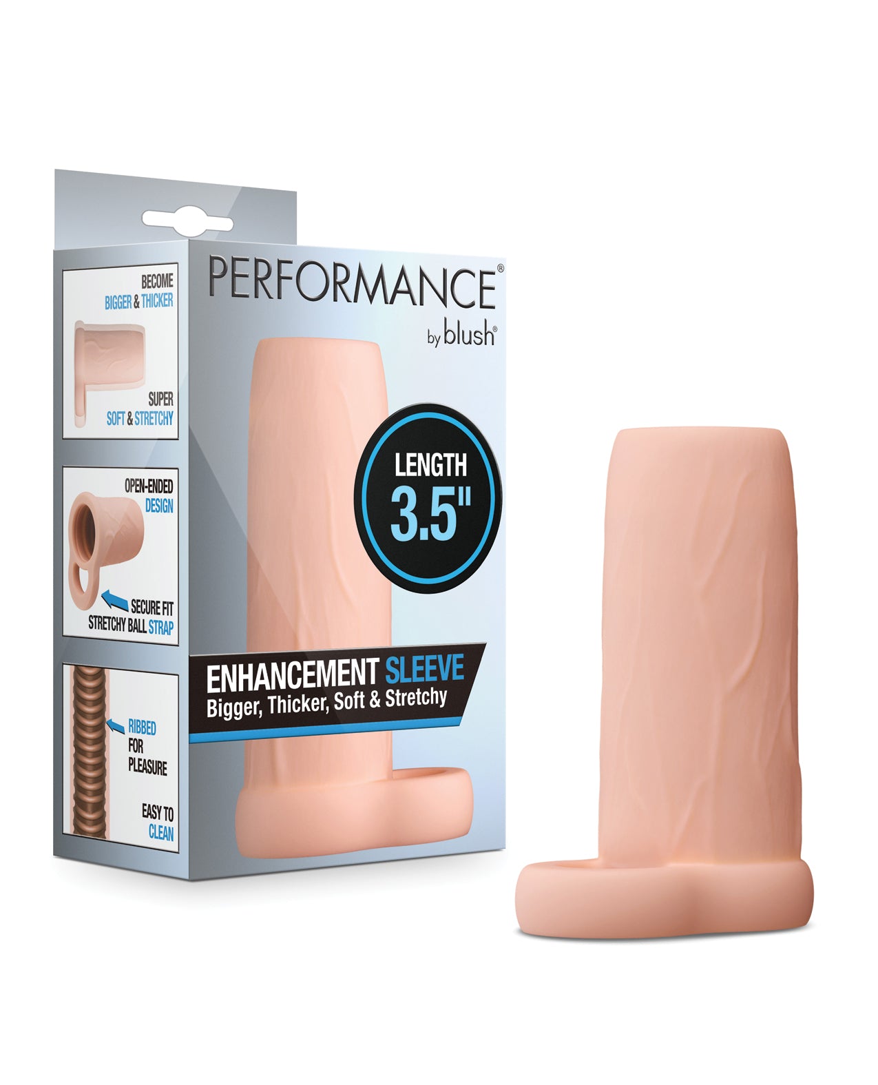 Blush Performance 3.5 Inch Penis Sleeve Beige Ultra Soft Girth