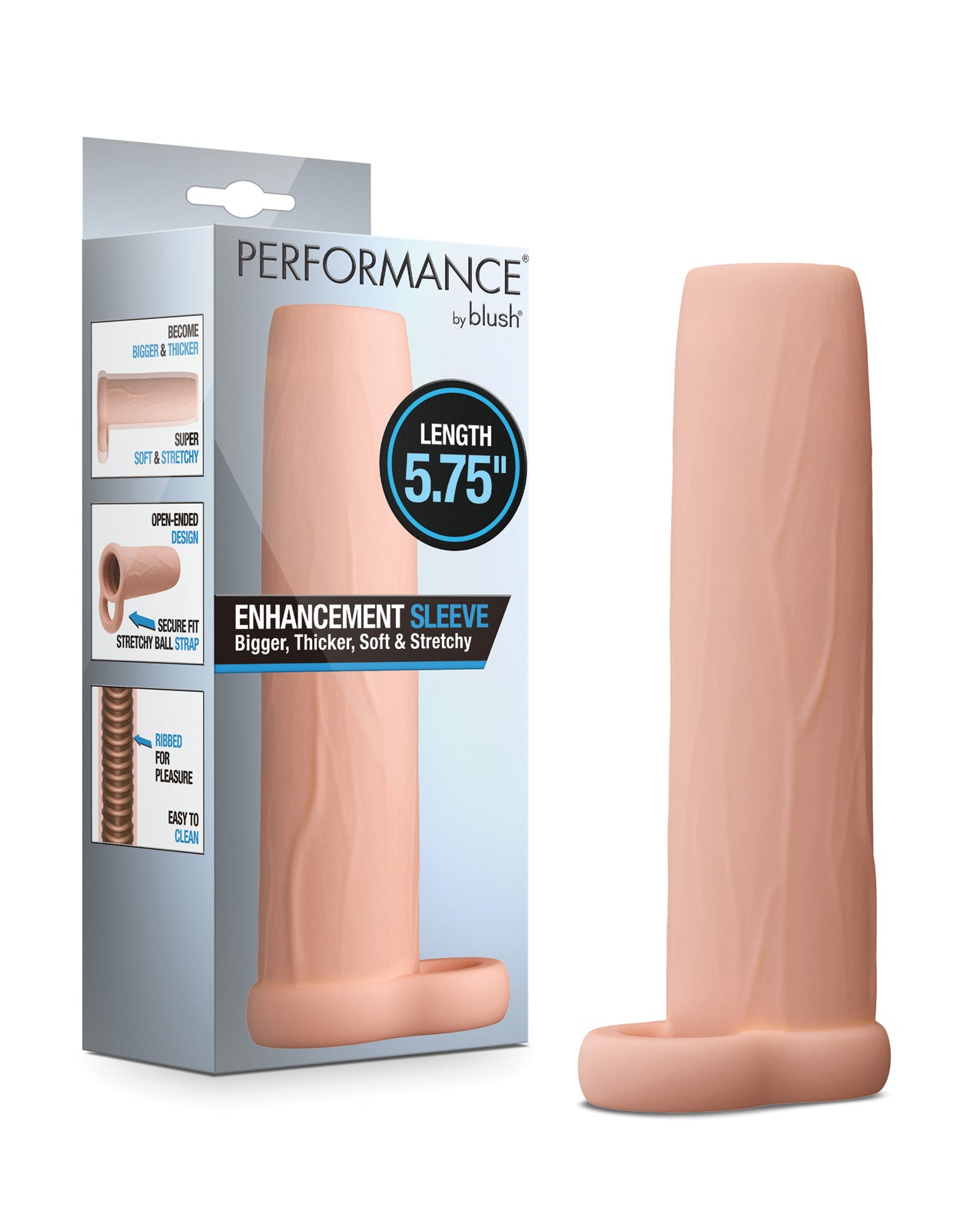 Funda extensora de pene Blush Performance de 5.75 pulgadas para hombre, beige