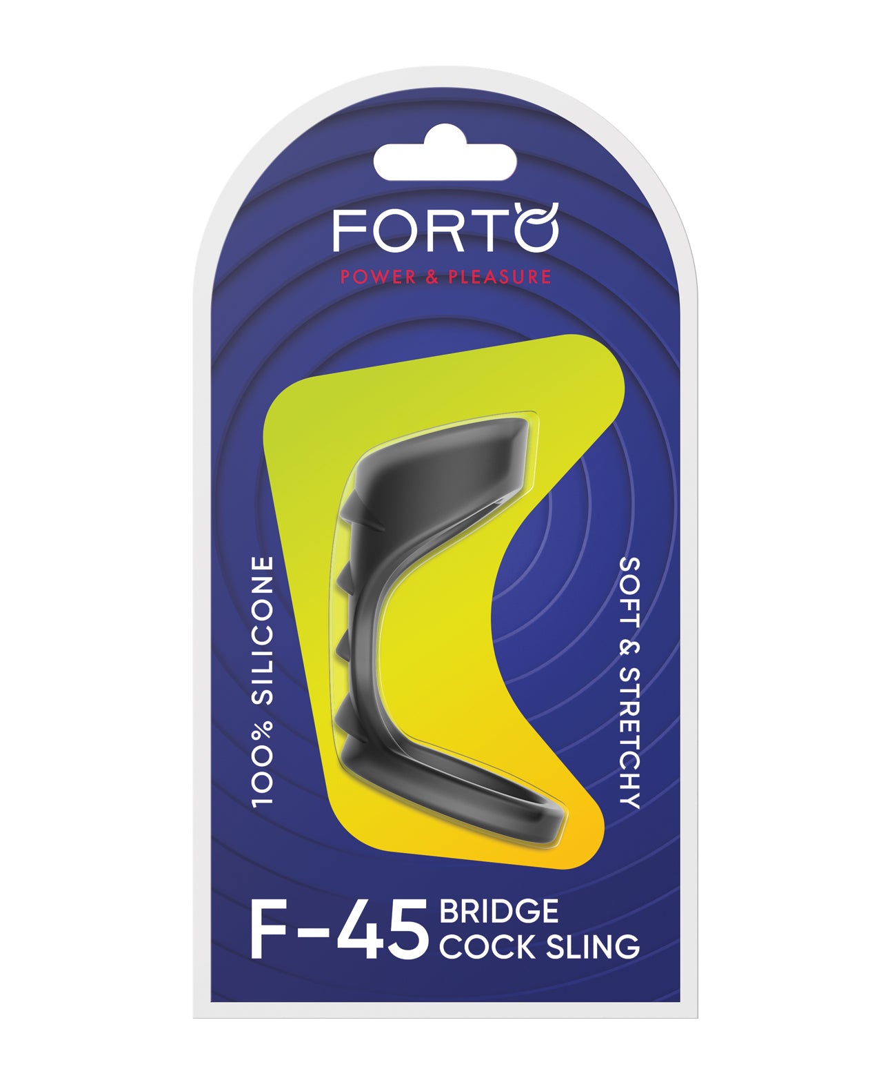 Forto Textured Silicone Cock Sling For Men With Enhanced Sensation Black
