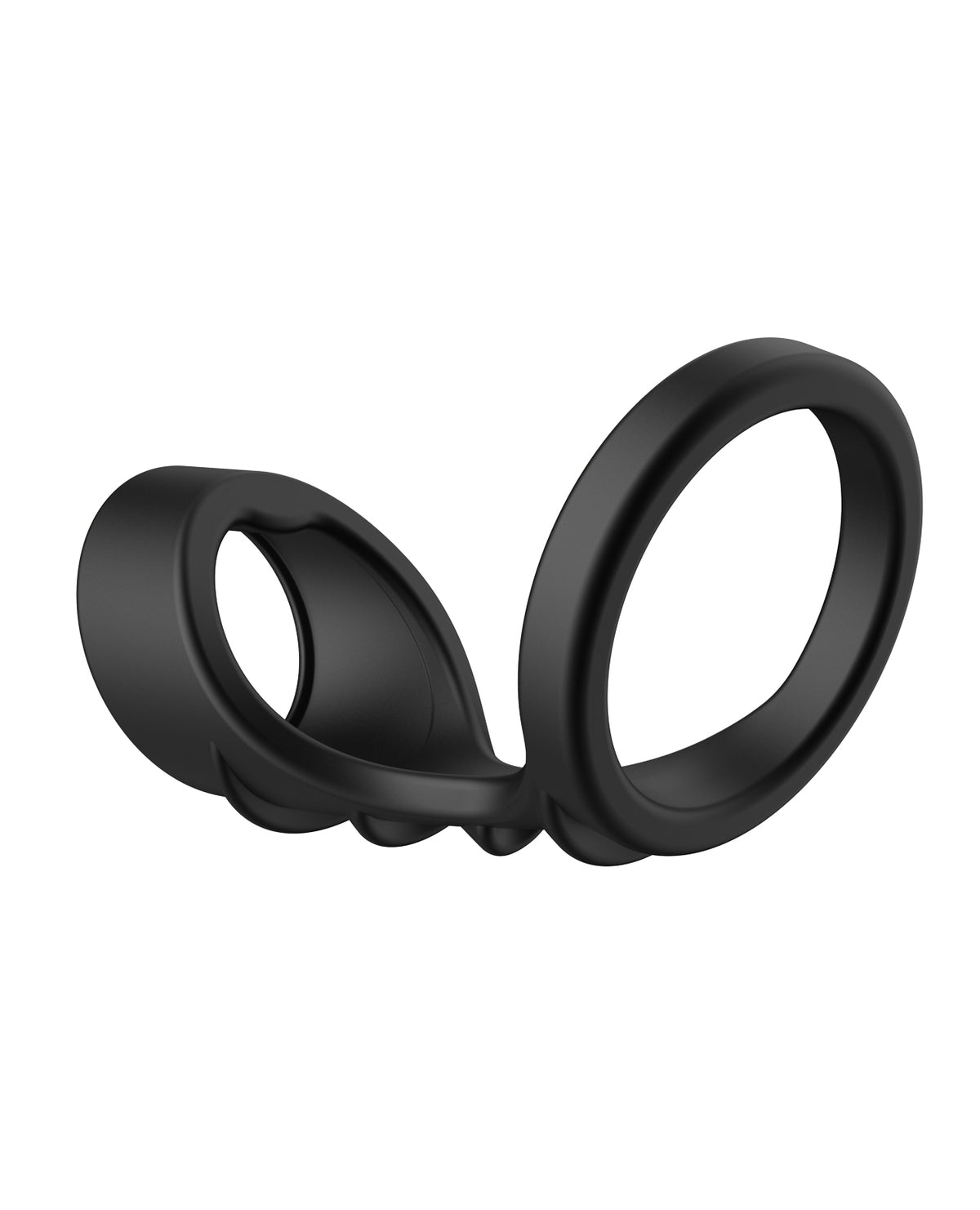 Forto Textured Silicone Cock Sling For Men With Enhanced Sensation Black