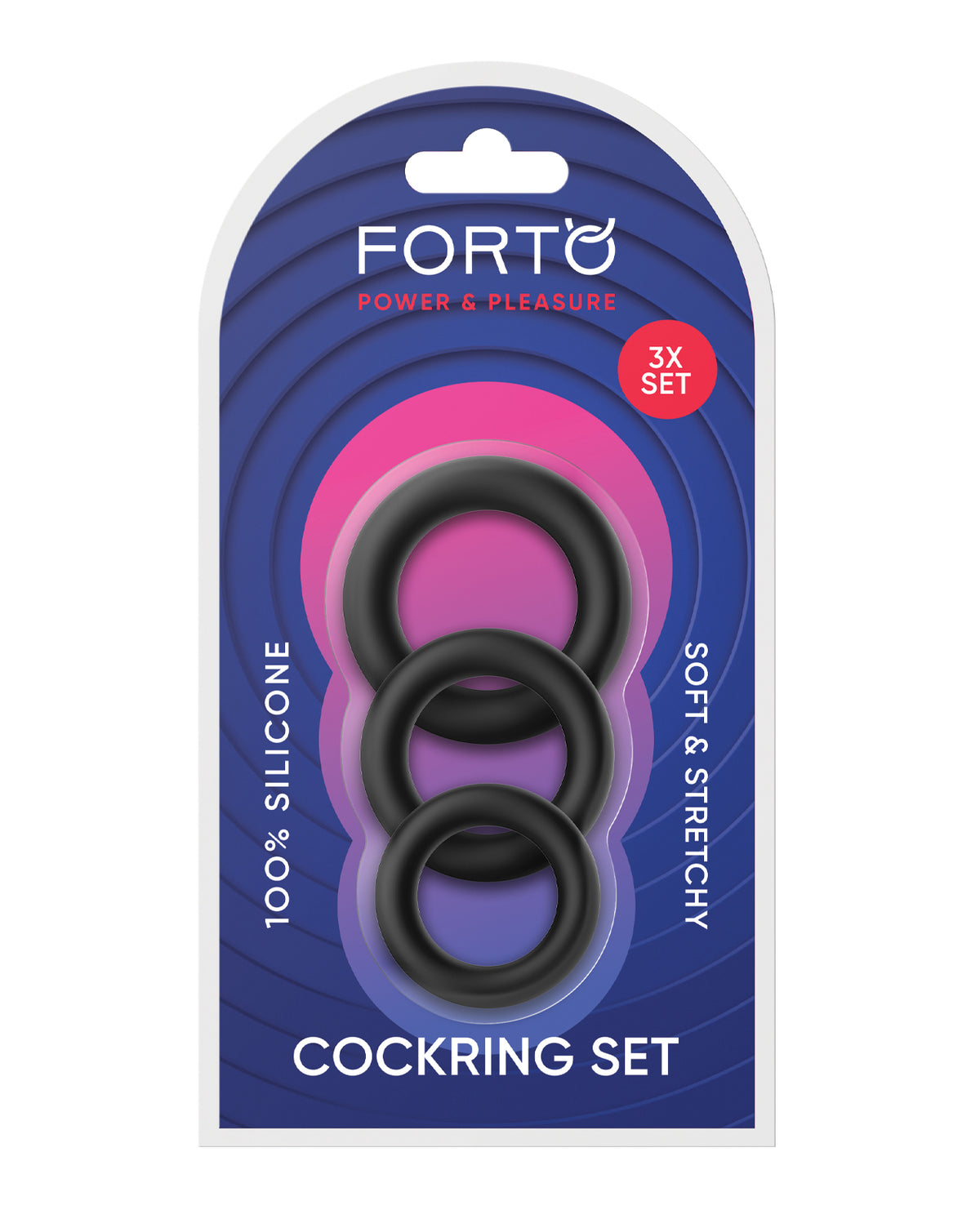 Forto Trio 超やわらかシリコン コックリングセット ブラック 調節可能