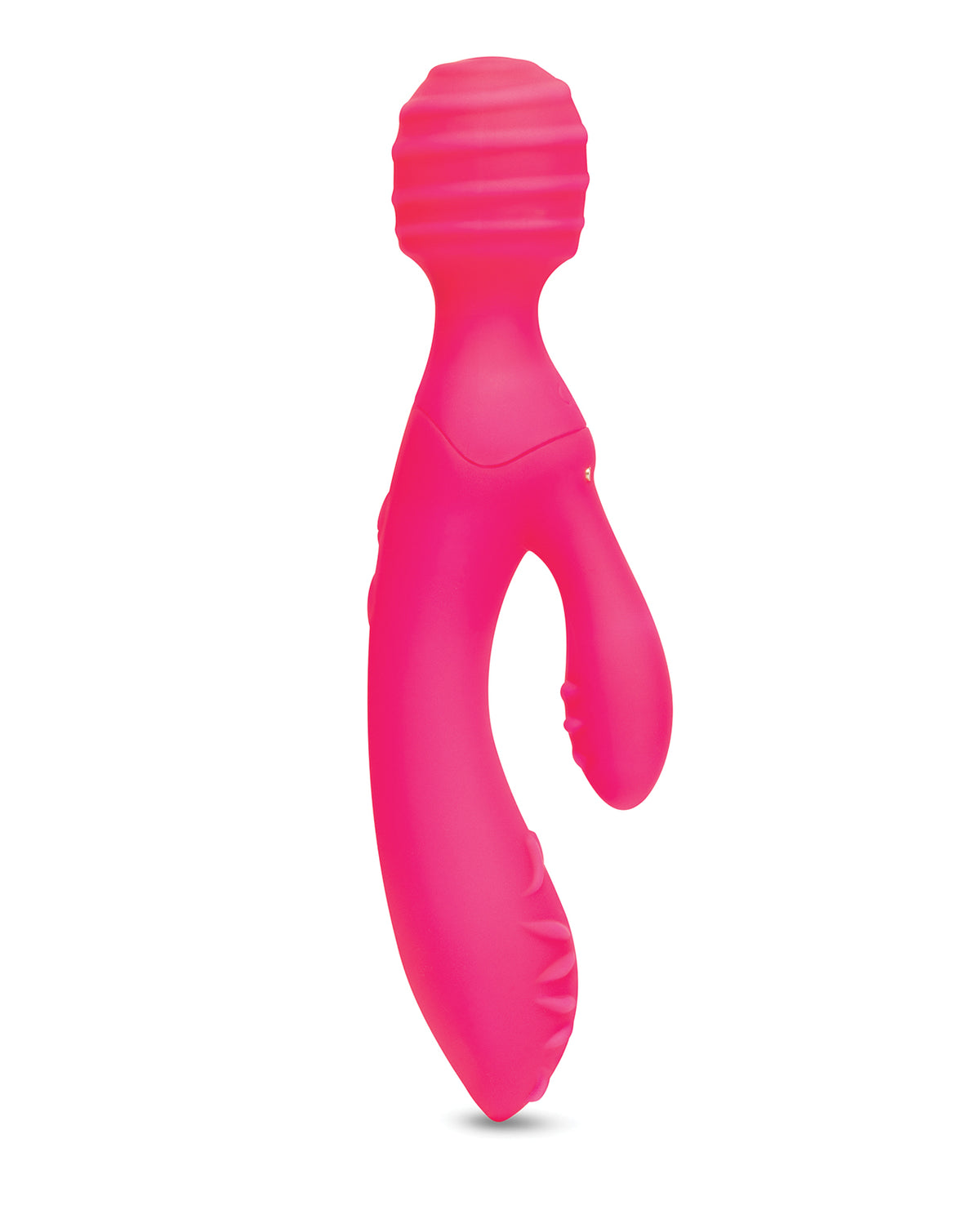 Vibrador de estimulación triple Together Tri Delight, con varita de doble extremo y conejo