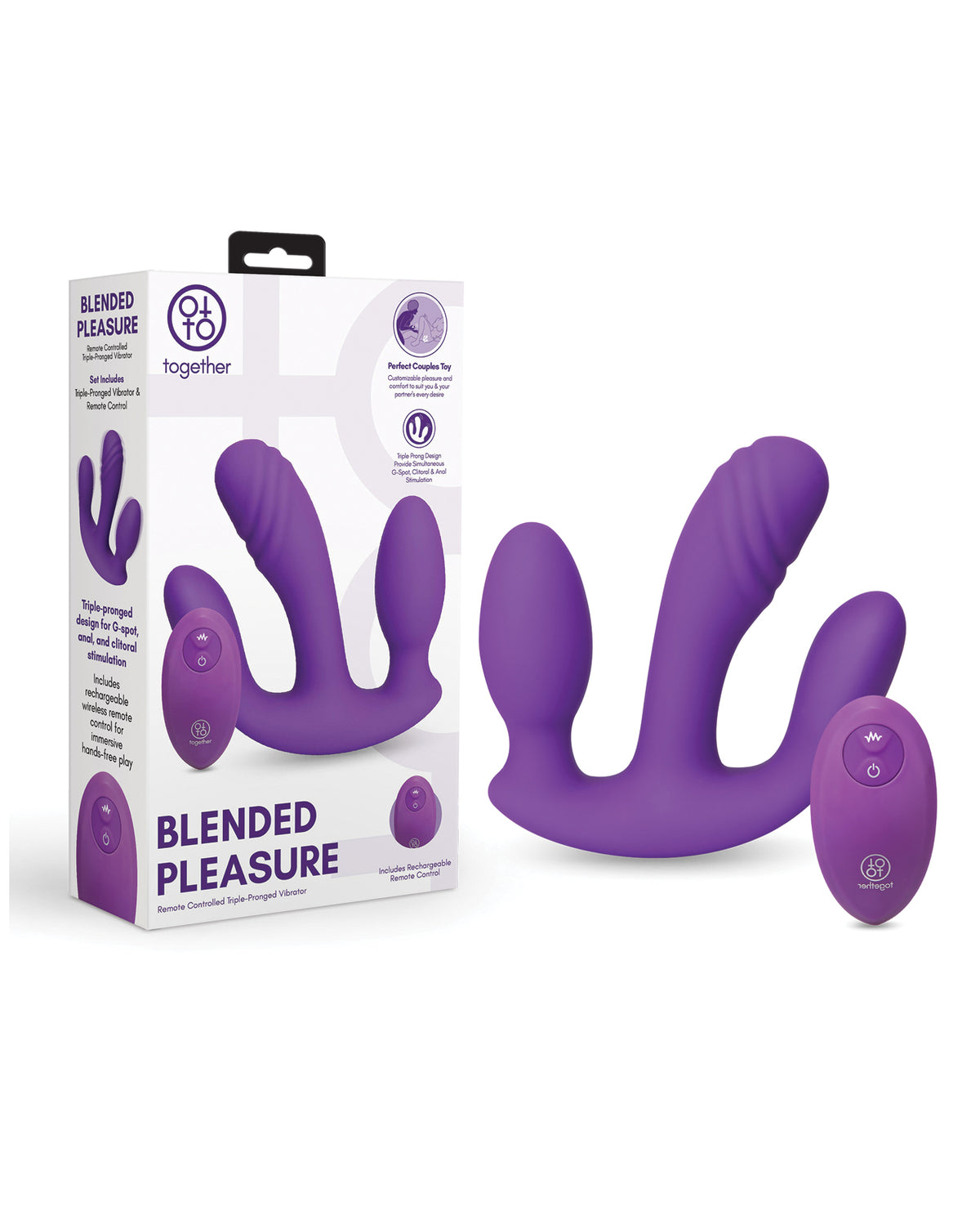 Together Triple Pronged Remote Control Vibrator For G Spot