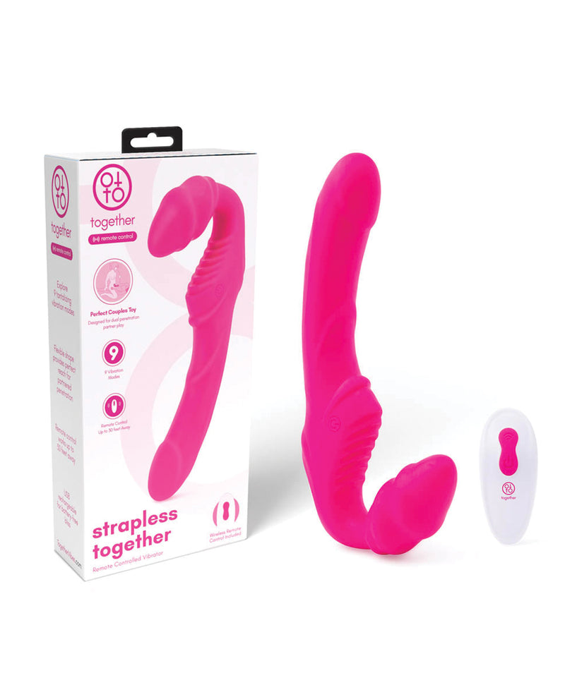 Cargue la imagen en el visor de la galería, Vibrador de silicona sin tirantes con control remoto para parejas y eje flexible
