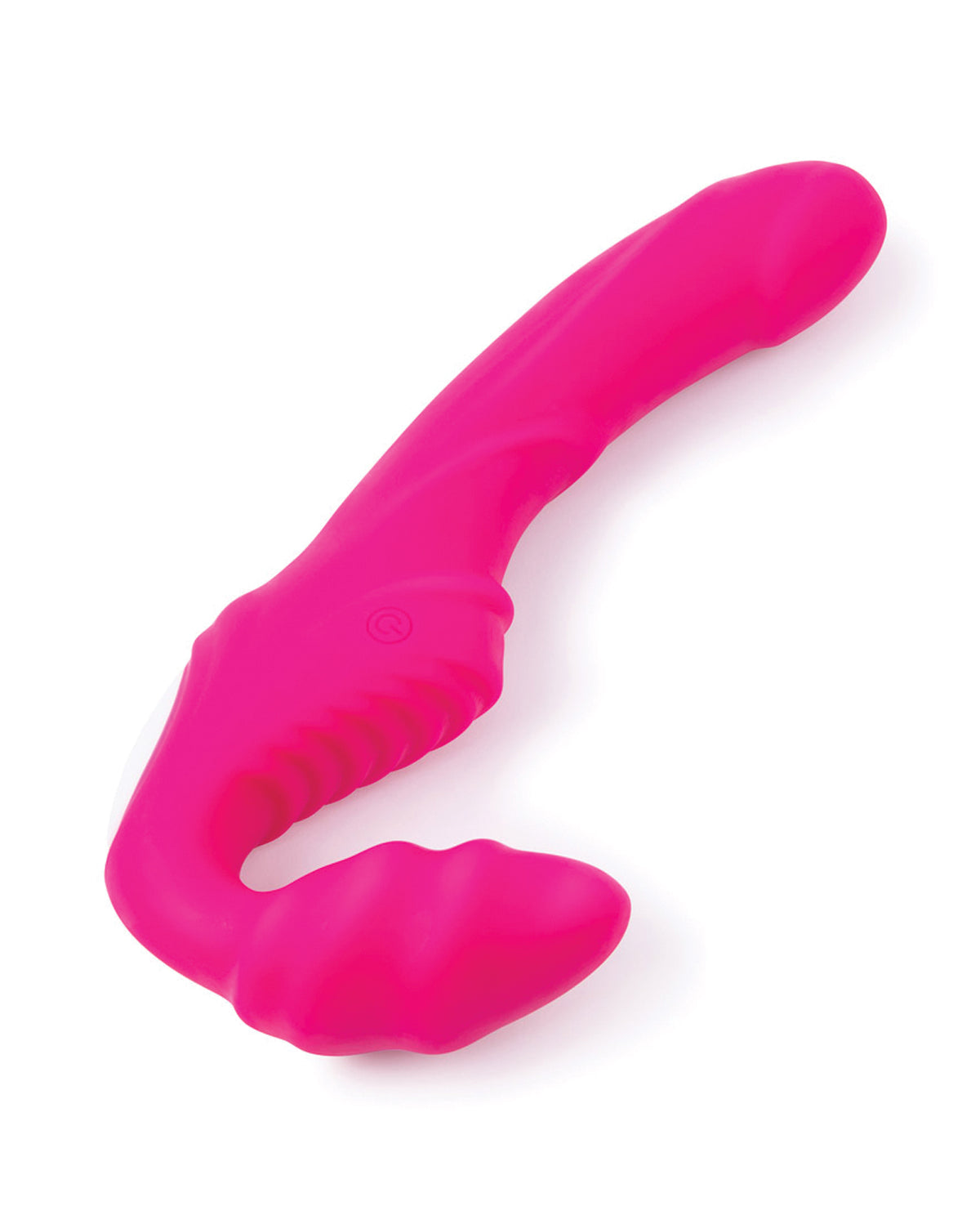 Vibrador de silicona sin tirantes con control remoto para parejas y eje flexible