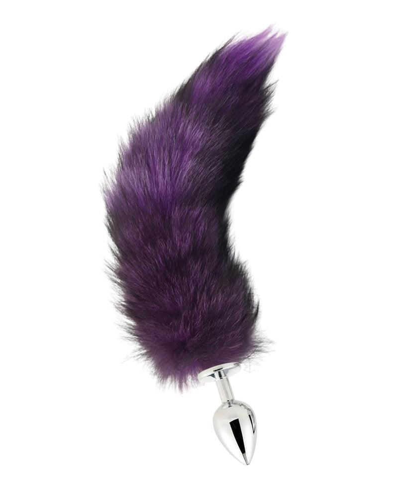 Charger l'image dans la visionneuse de la galerie, Grand plug anal en acier inoxydable avec queue de renard, violet, Pink Elephant

