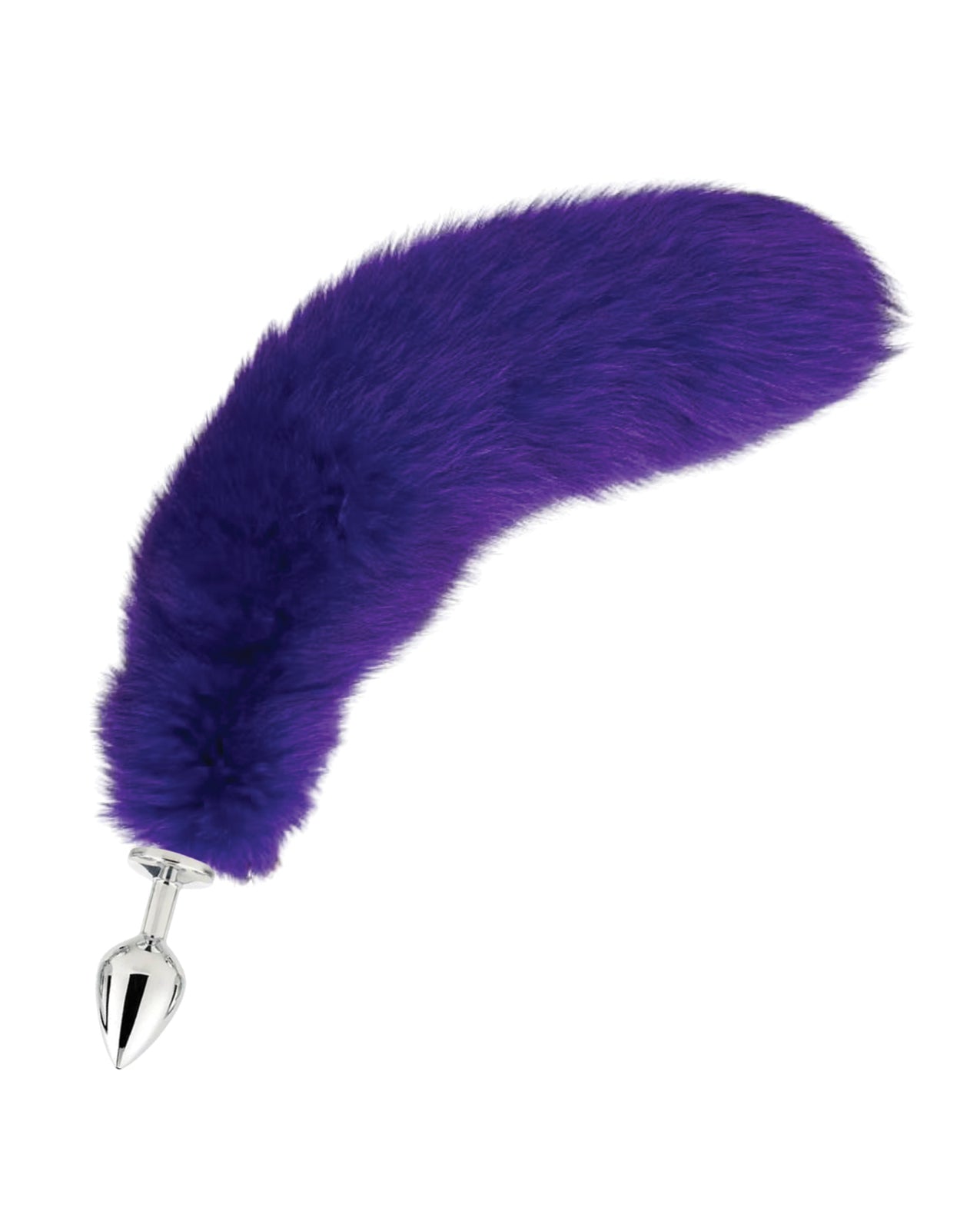 Plug anal de cola de zorro de acero inoxidable Pink Elephant, mediano, morado