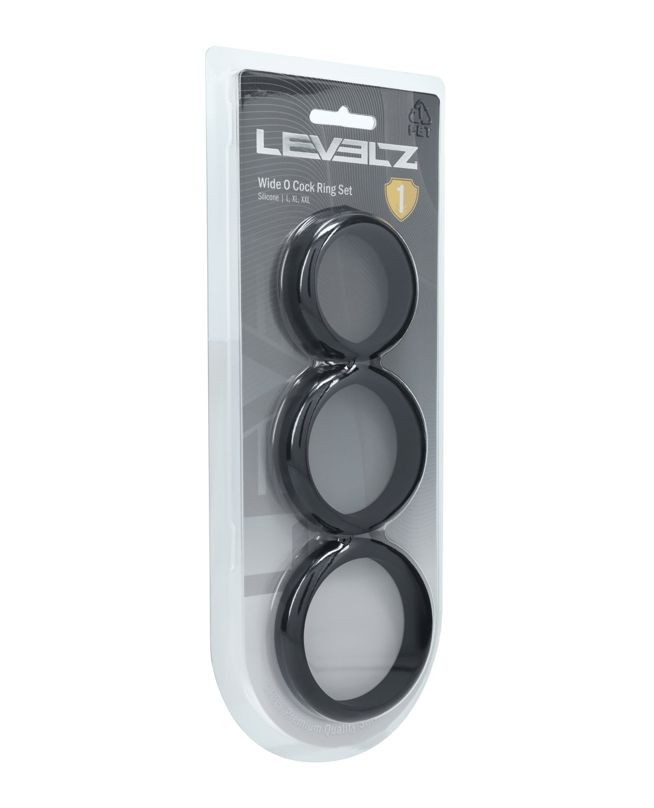 Levelz schwarzes Silikon-Penisbänderset, 3-teilig, groß, XXL, für Schaft und Hoden