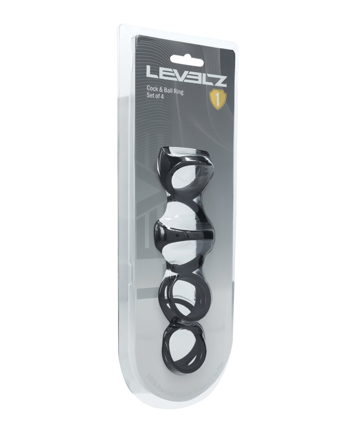 Shots Levelz Set Of 4 Black Silicone Cock And Ball Rings