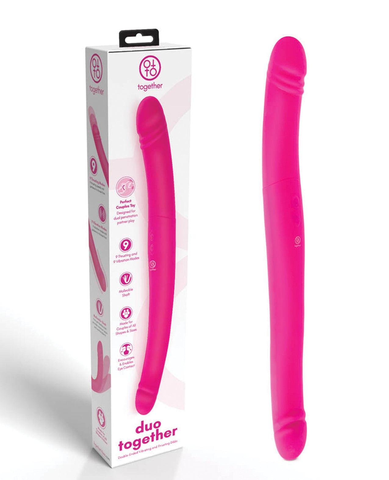 Duo Together vibrierender, stoßender Silikon-Dildo mit zwei Enden für Paare