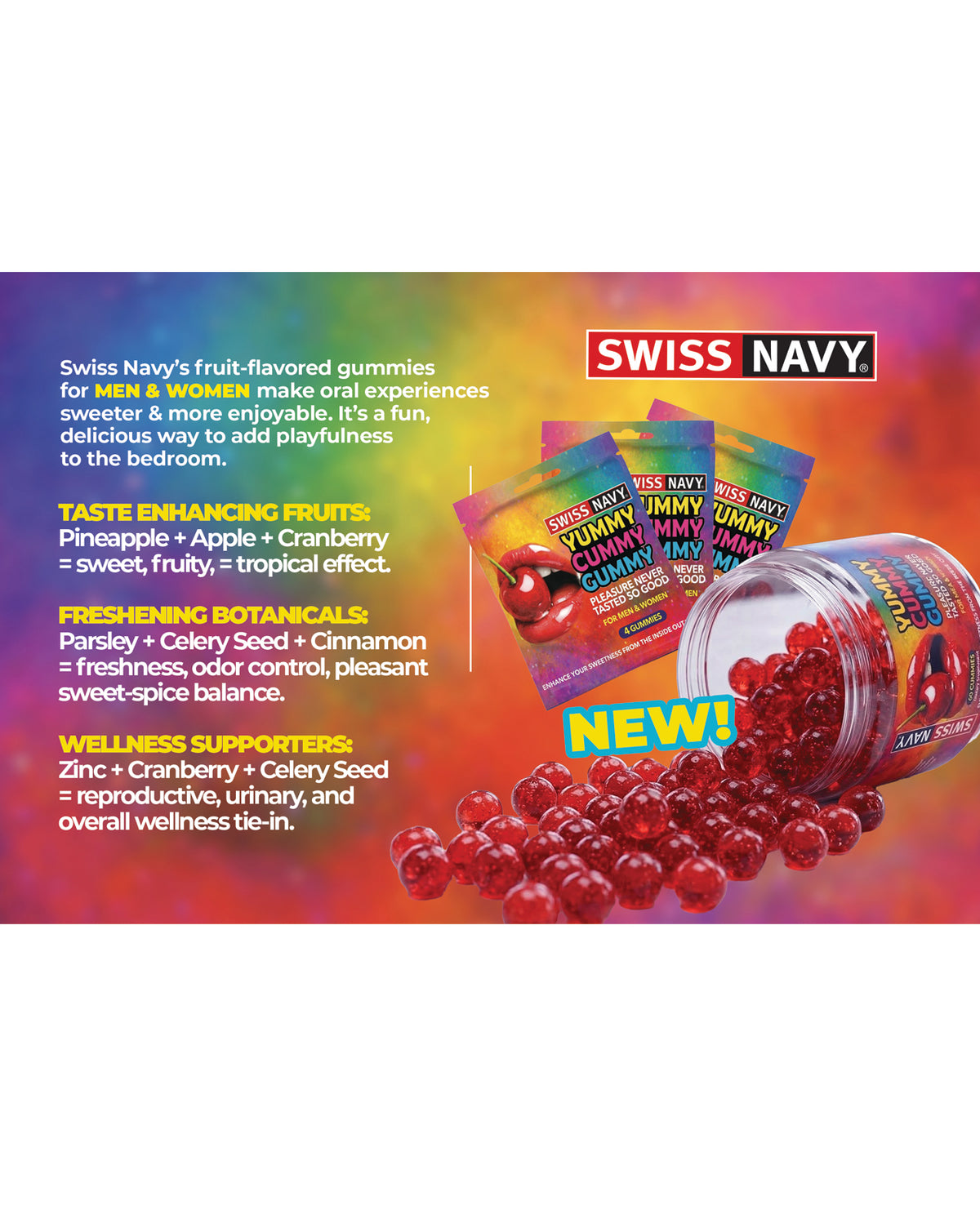 Swiss Navy natürliche Intim-Geschmacksverstärker-Gummibonbons, 60 Stück