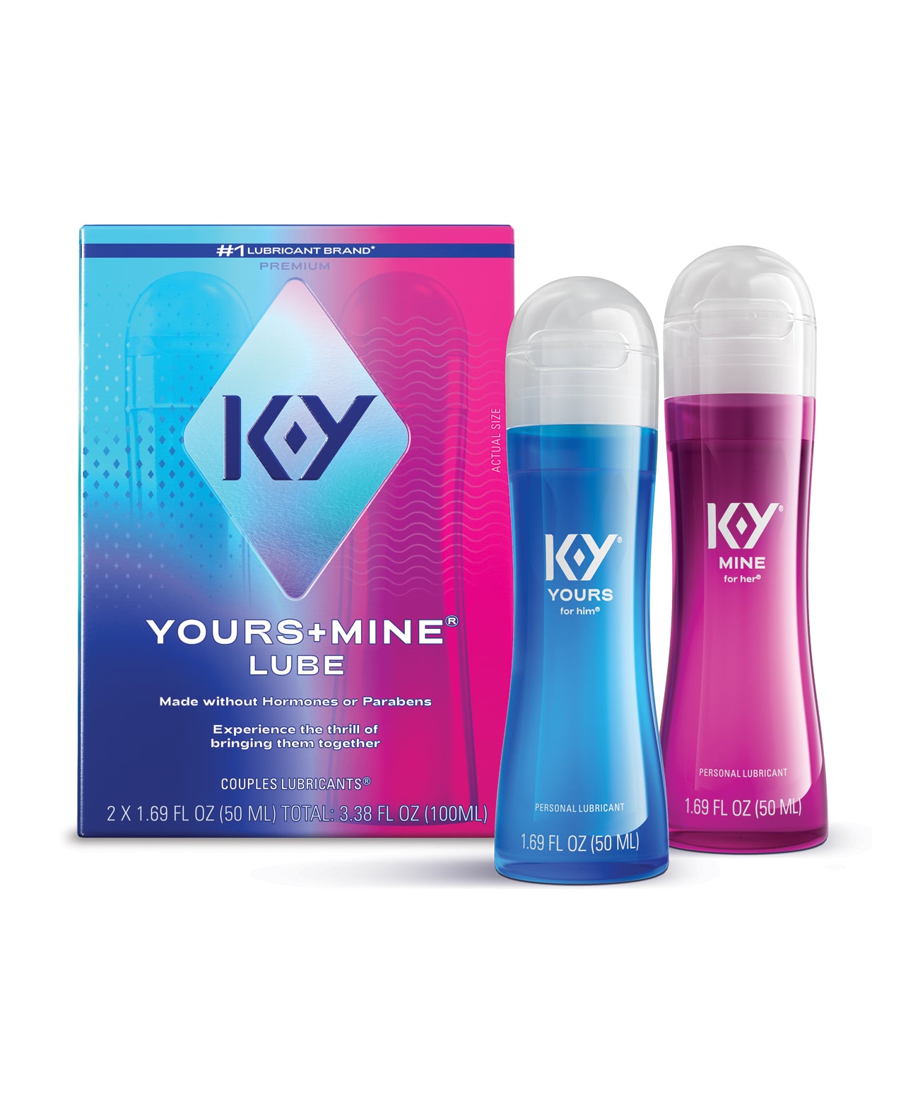 Lubricante íntimo para parejas KY Yours And Mine con efecto de calentamiento y enfriamiento, 1.69 Oz