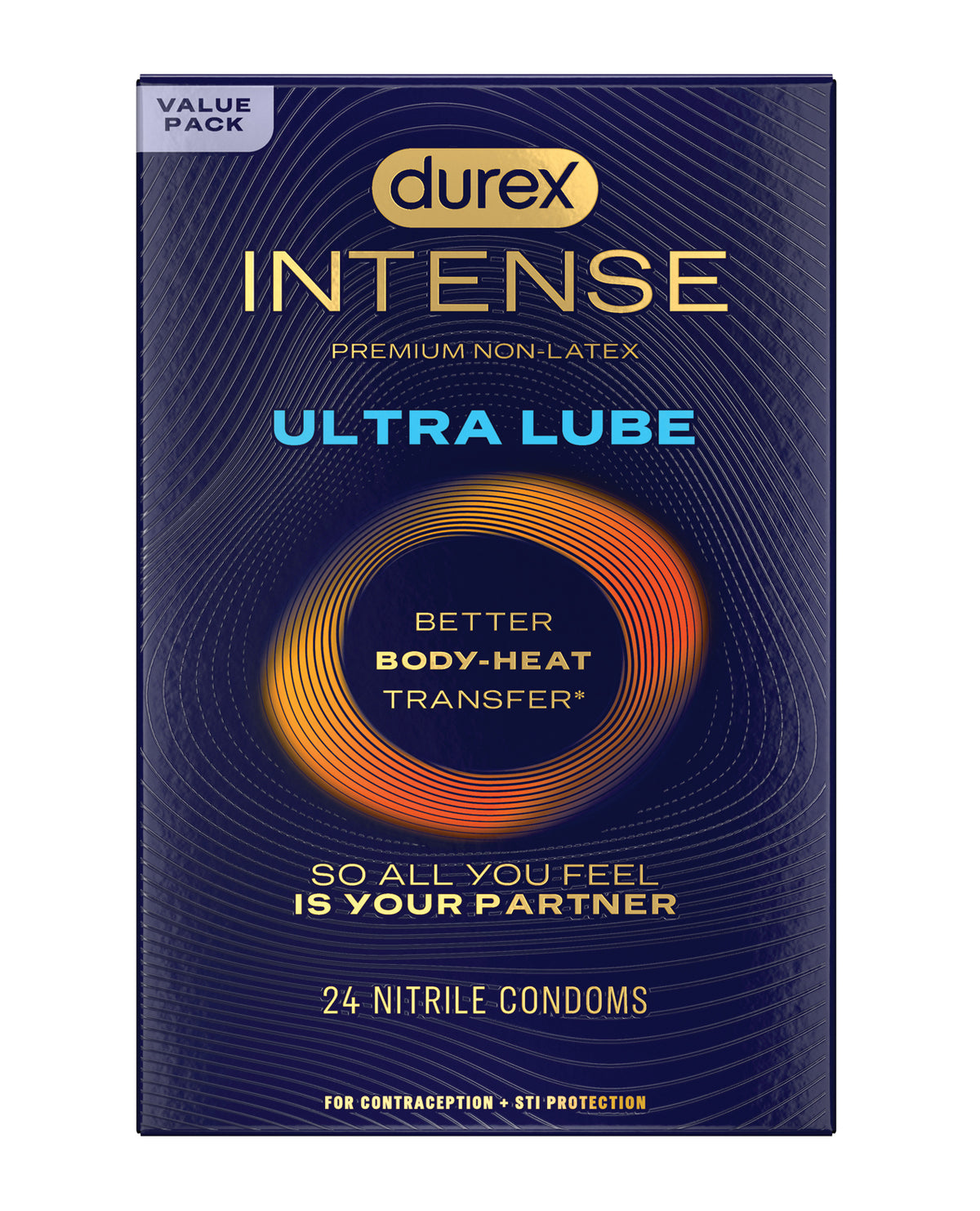 Durex Intense Ultra Lubricated Nitrile Male Condoms Box Of 24