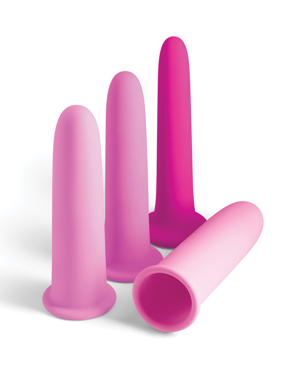 Set de dilatadores vibratorios INYA Gliders de cuatro piezas, tres velocidades, rosa, apto para el cuerpo