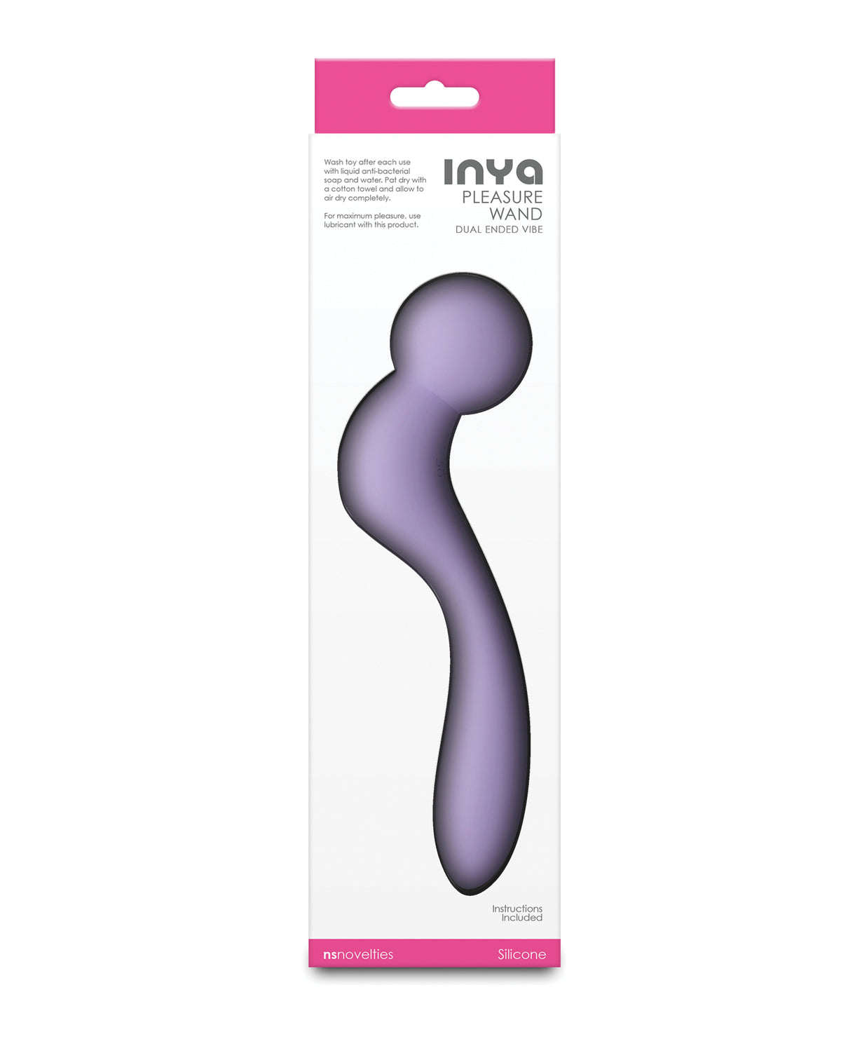 Inya Lavender Silicone Pleasure Wand Vibrator 6 Speeds Rechargeable