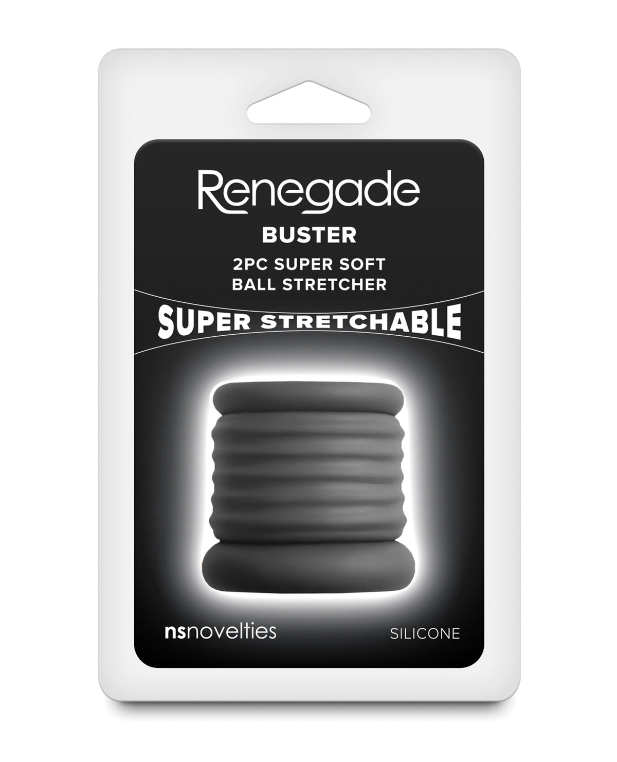 Renegade Buster ブラックシリコン・ボールストレッチャー 2ピースのしっかりフィット設計