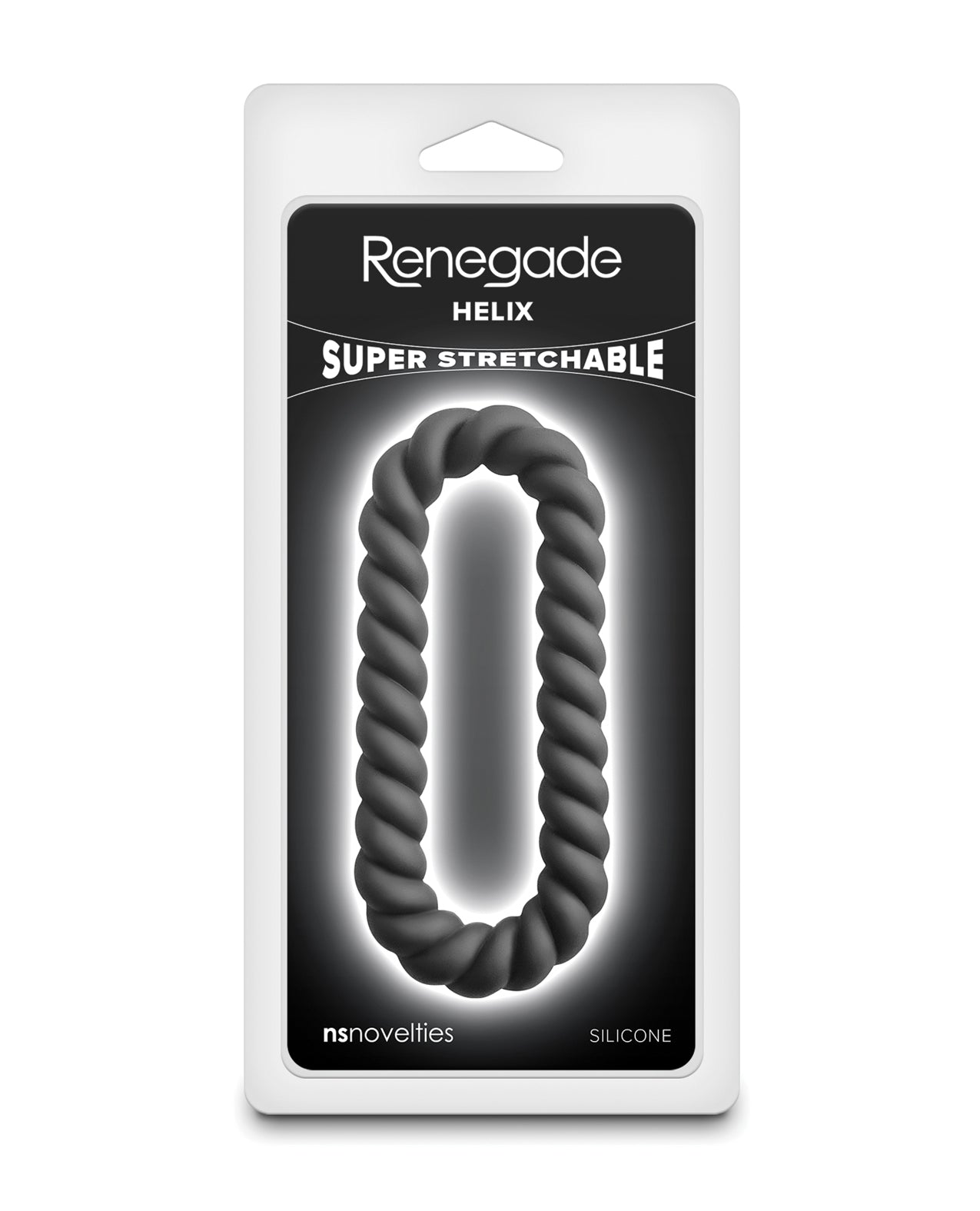 Renegade Helix Black Braided Silicone Dual Cock Ring