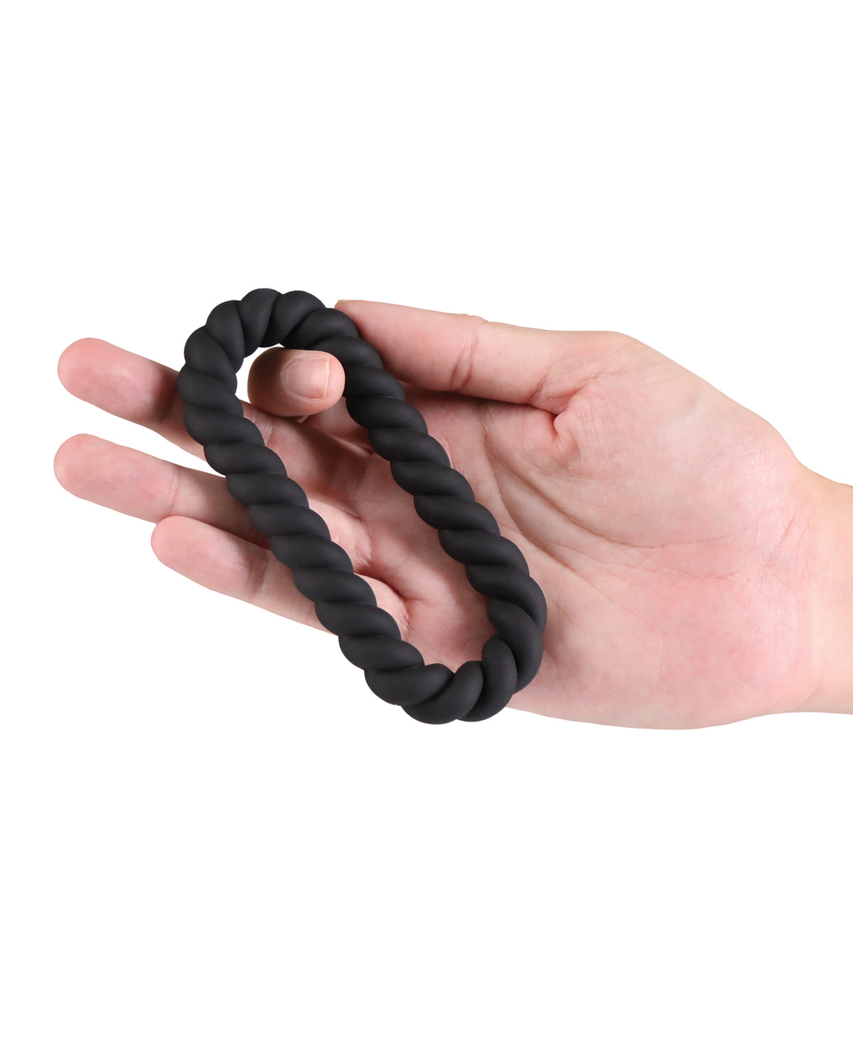 Renegade Helix Black Braided Silicone Dual Cock Ring