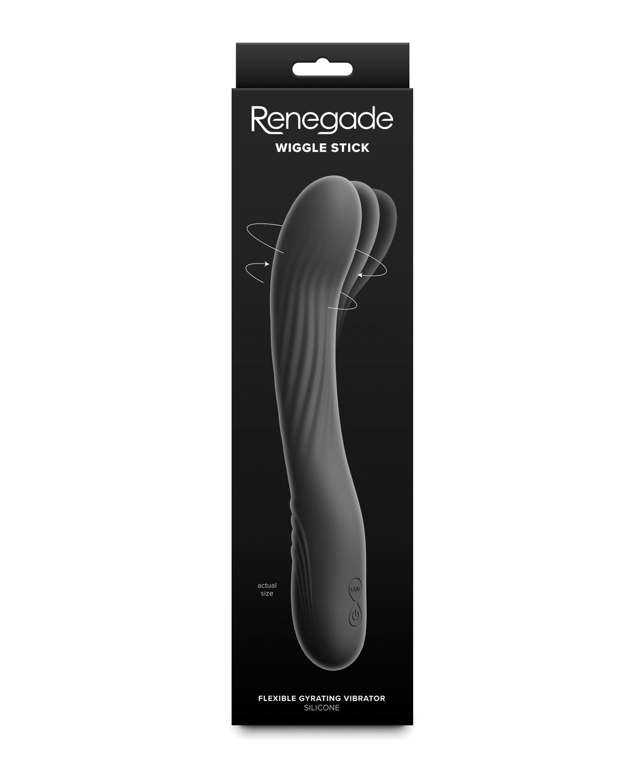 Renegade Wiggle Stick Flexible Silicone Gyrating Vibrator Black