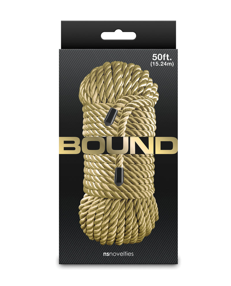 Load image into Gallery viewer, Bound 50 Foot Gold Polyester Bondage Rope For Couples Comfortable And Safe
