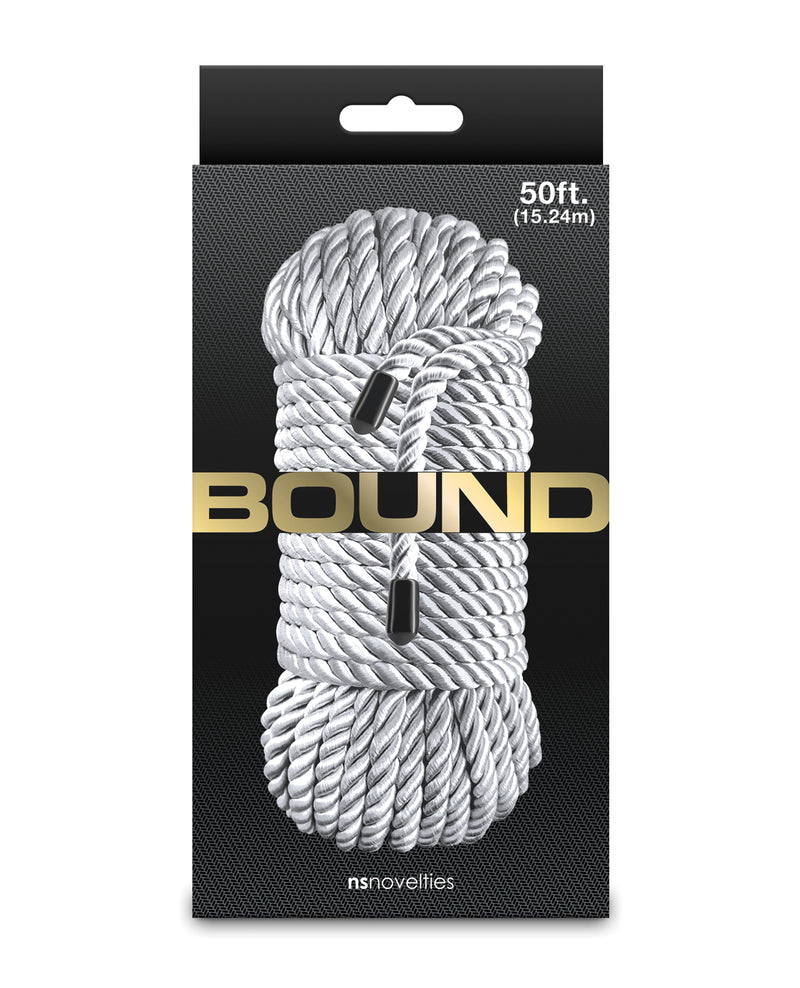 Load image into Gallery viewer, Bound Premium Polyester Rope 50 Feet Long Silver Non Chafing
